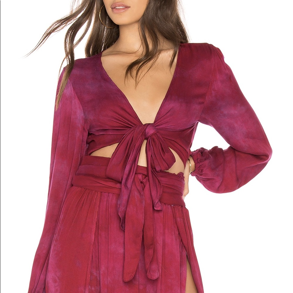 planet blue tie front top